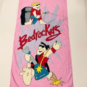 Vintage 1986 Flintstones Bedrockers Towel Fred Barney